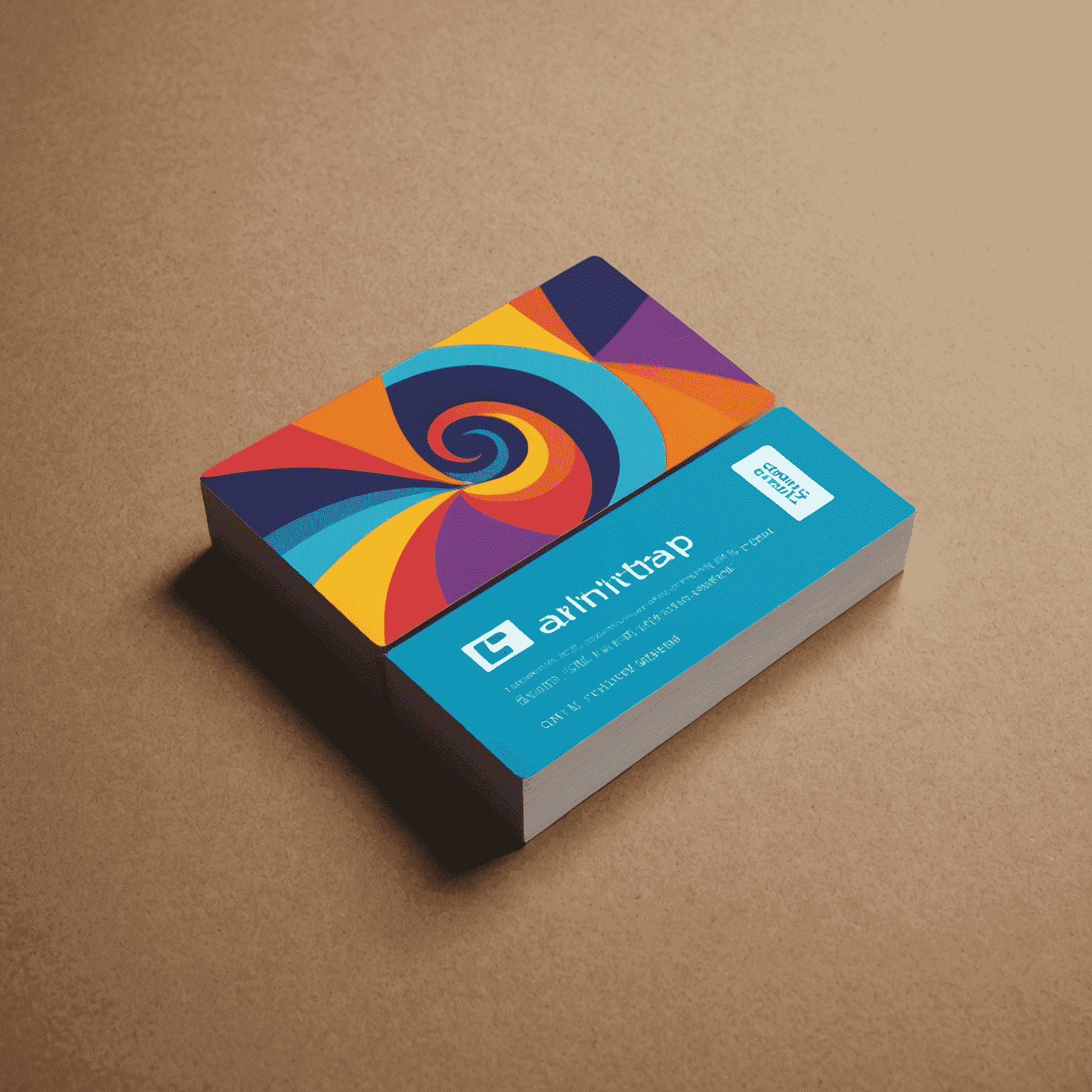 Caplitptalortap logo featuring a stylized business card with vibrant colors